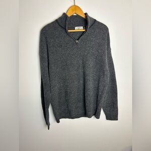 Vtg 90s McCulleys Highlands Wool Sweater Mens Size M Henley Zip Gray Textured